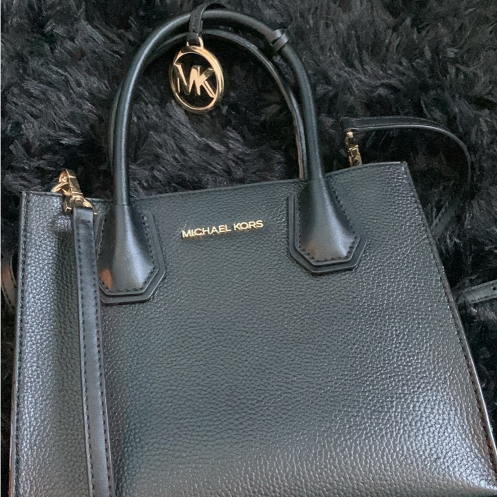 Michael Kors Black Pebbled Leather Satchel